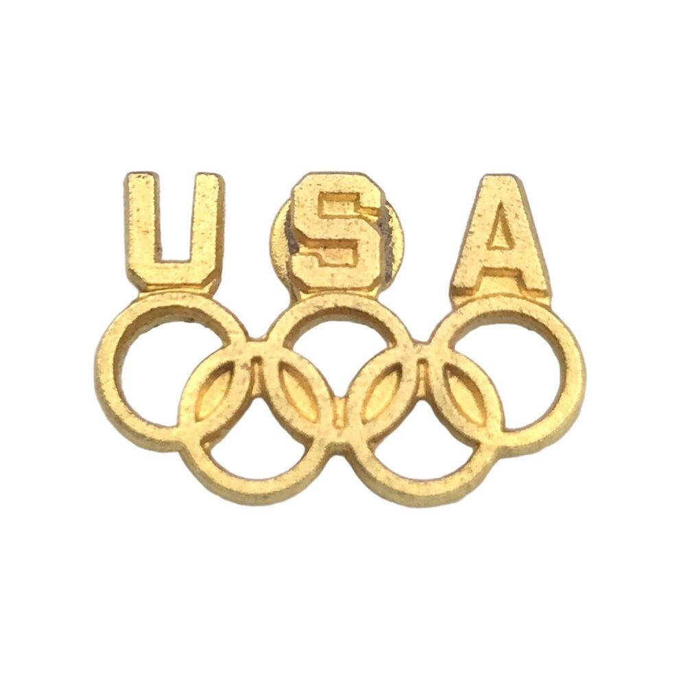 Olympic USA Pin Gold Tone Vintage USA Olympic Rings Collectible Memorabilia